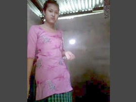 Desi teen with crimson hair has