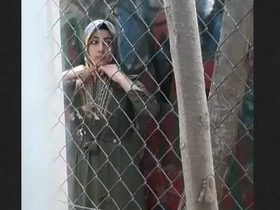 Hijabi lady gets smashed in the backyard