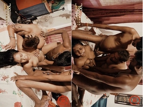 Desi Indian female gets gang-fucked