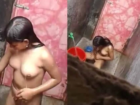 Nephew grasps naked desi teen in bath