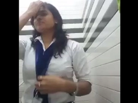 Indian woman drains with fake penis and
