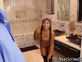 Babysitter's face takes a hitting in