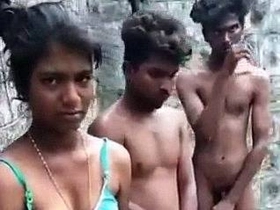 Local gangbang in outdoor setting gets