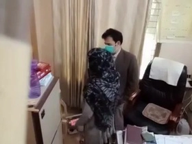 Doc inspects woman's  by inserting hands