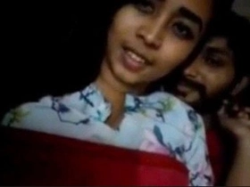 Naughty stud gives his gf a boob banging