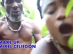 African villagers engage in a secret